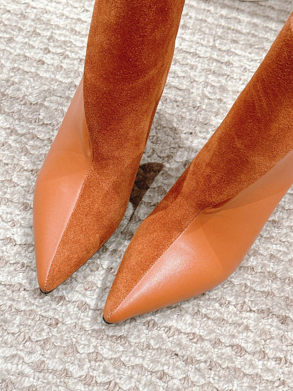 HERMES HILONA 6 CM ANKLE BOOTS IN BRONZE BROWN CALFSKIN AND SUEDE