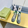GUCCI TENNIS 1977 HIGH-TOP TRAINER BRIGHT GRAY CANVAS