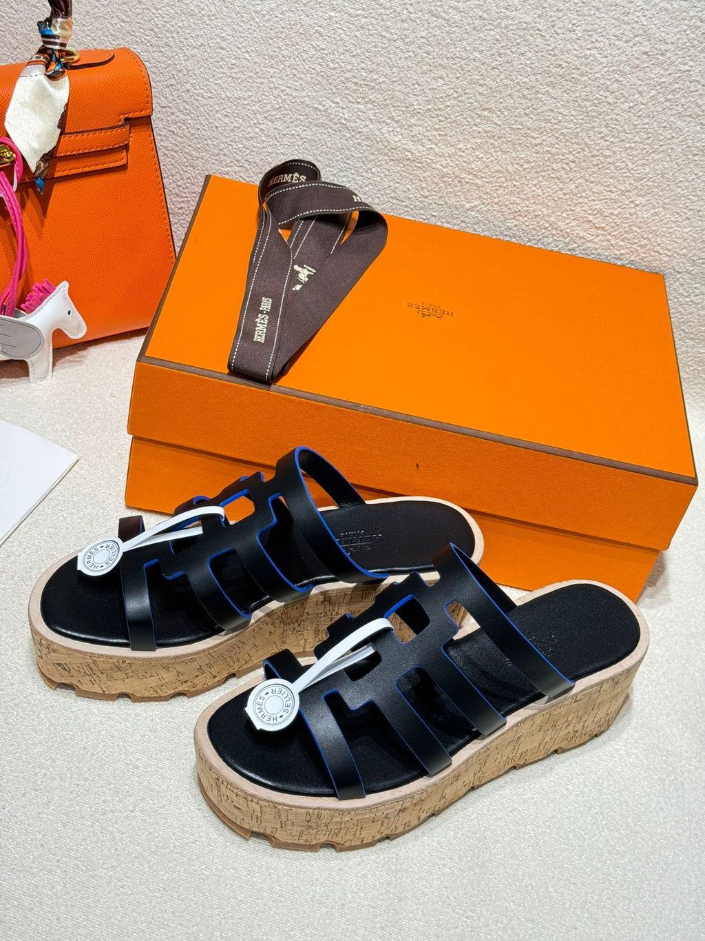 HERMES ISABELLA SANDAL BLACK CALFSKIN