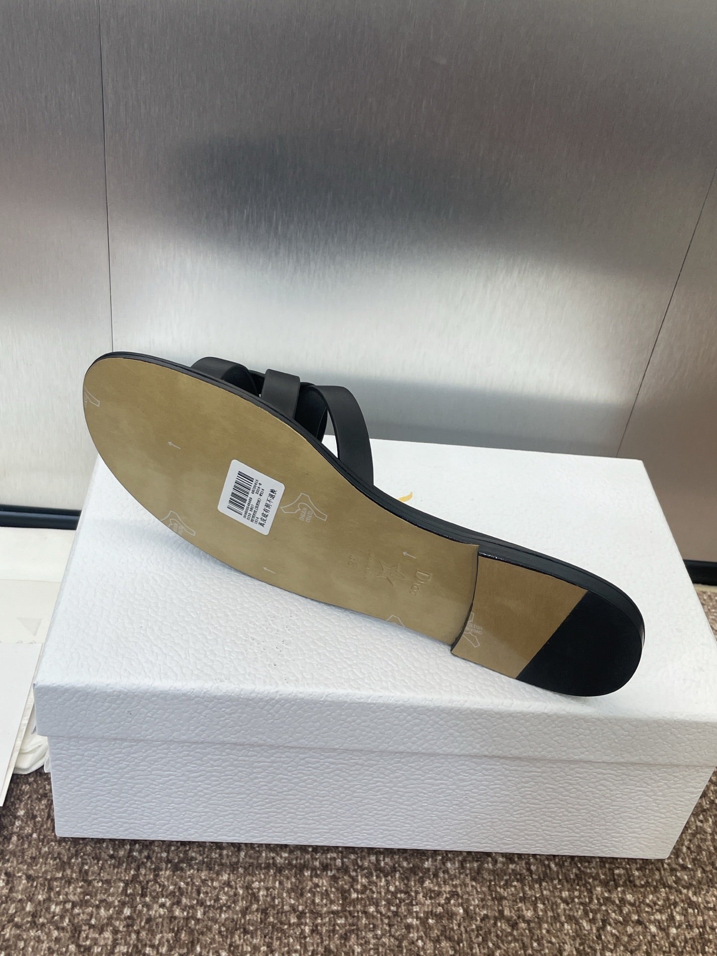 DIOR D-CLUB SLIDE SANDAL 25S IN BLACK CALFSKIN