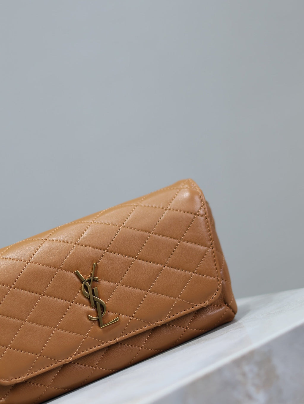 YSL 25S SAINT LAURENT GABY 19 IN FOX QUILTED CALFSKIN GOLD HARDWARE
