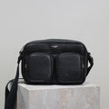 CITY CAMERA BAG 24 IN BLACK ELEPHANT PATTERN LAMBSKIN