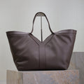 YSL 25S Y TOTE 50 IN PURPLE BROWN CALFSKIN GOLD HARDWRE