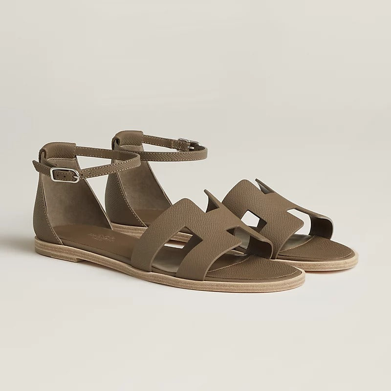 HERMES SANTORINI SANDAL ETOUPE