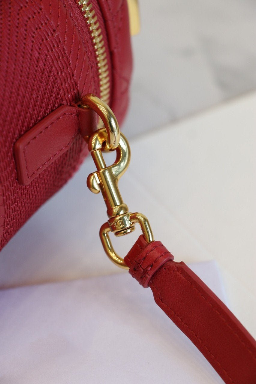 DIOR SMALL TRAVEL VANITY RED LAMBSKIN